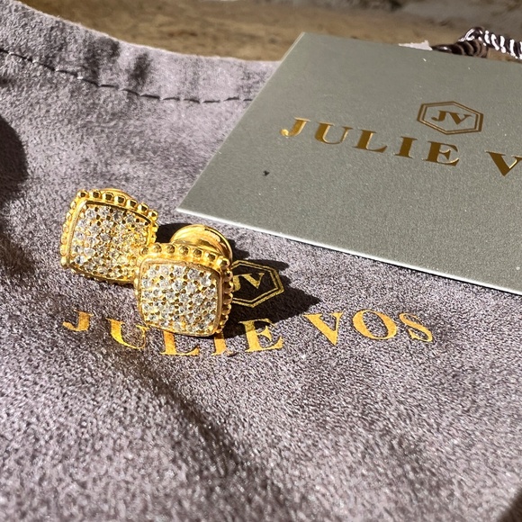 Julie Vos Noel Pave Stud -Gold - Picture 3 of 4